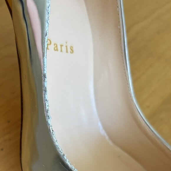 Christian Louboutin Eklectica 85 Gold Silver Specchio Patent Heel Pump - Picture 8 of 13